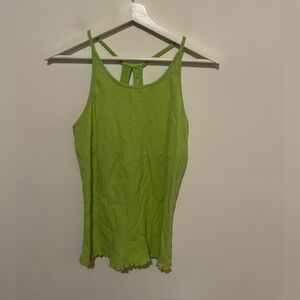 Y2K halter top with lettuce trim size large modal blend‎ made in USA